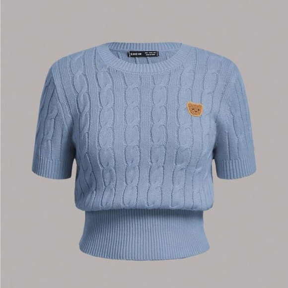 SHEIN Sweaters - Blue Cable Knit Sweater